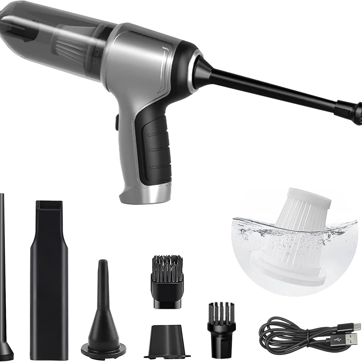 Aspirateur de table sans fil 3 en 1 gris noir Vendos85