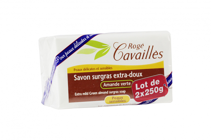 Savon surgras extra-doux amande verte 2x250g