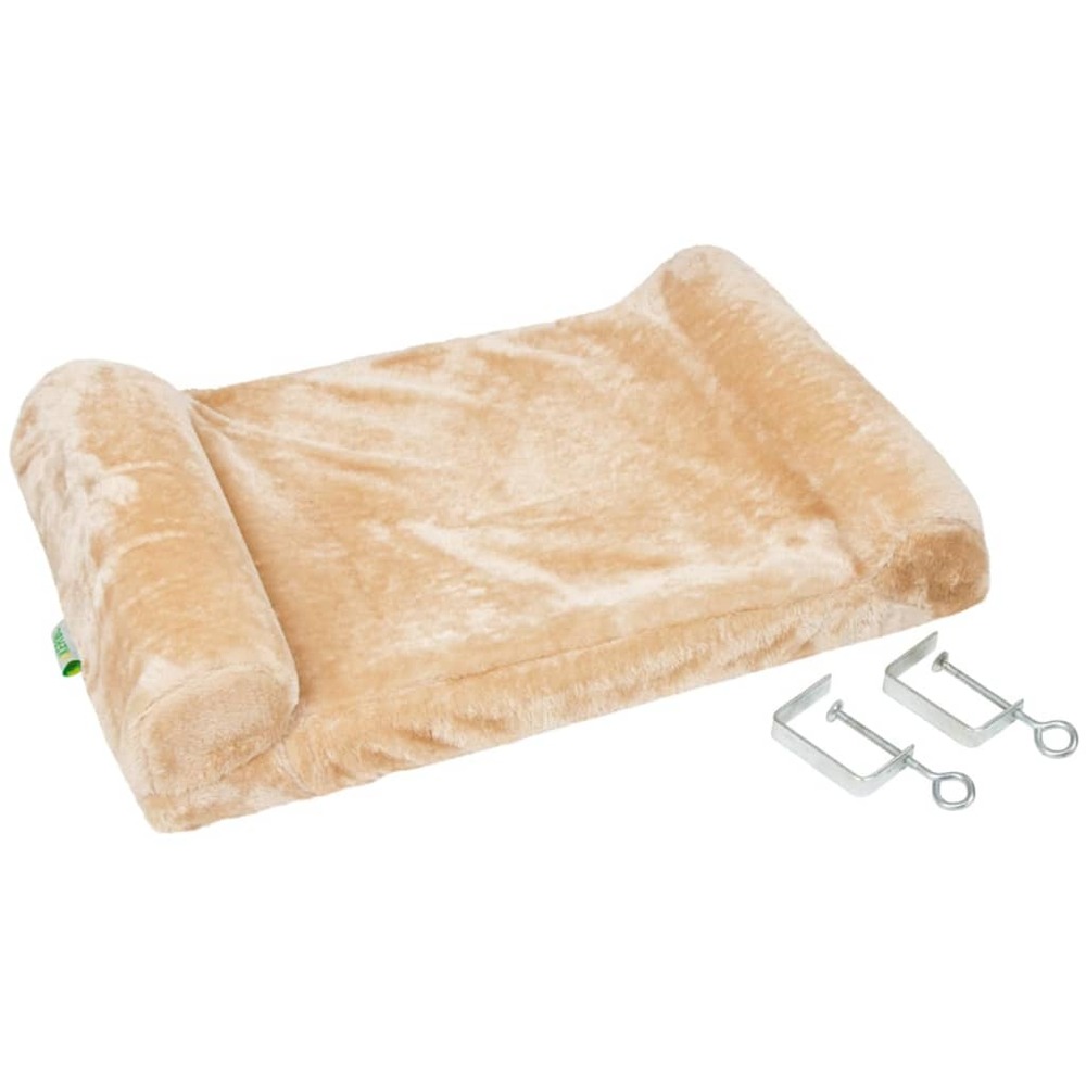 Lit de rebord de fenêtre pour chats beige 36 x 56 cm 82656