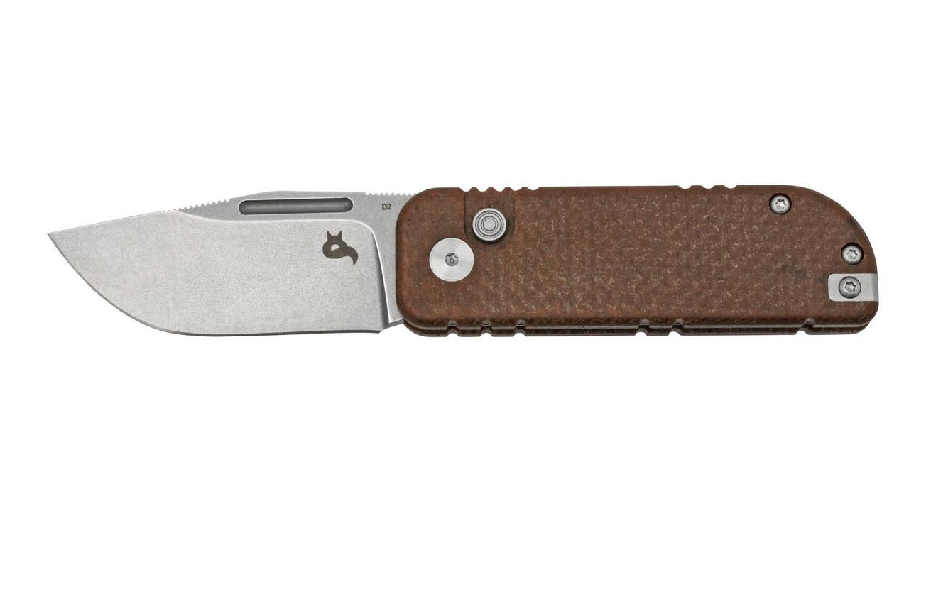 Black Fox NU-BOWIE, Stonewashed D2 Blade, Brown Micarta zakmes