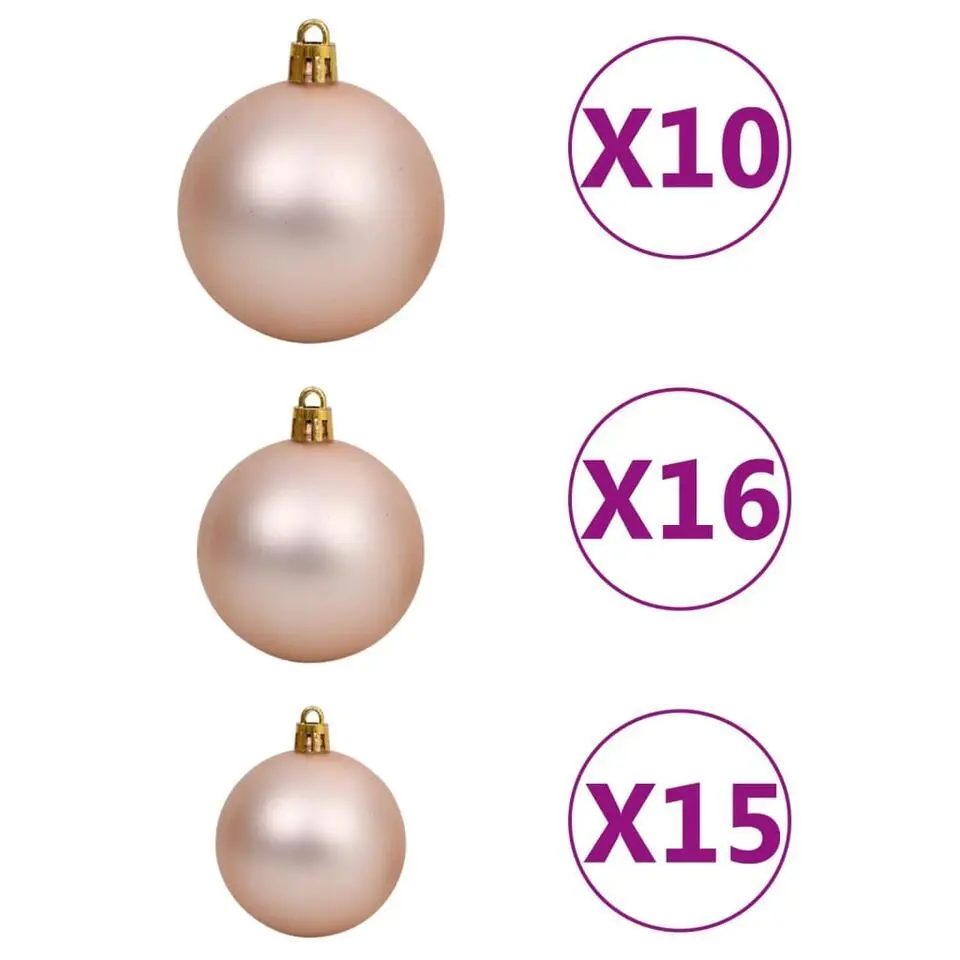 vidaXL Kunstkerstboom met verlichting kerstballen dennenappels 240 cm