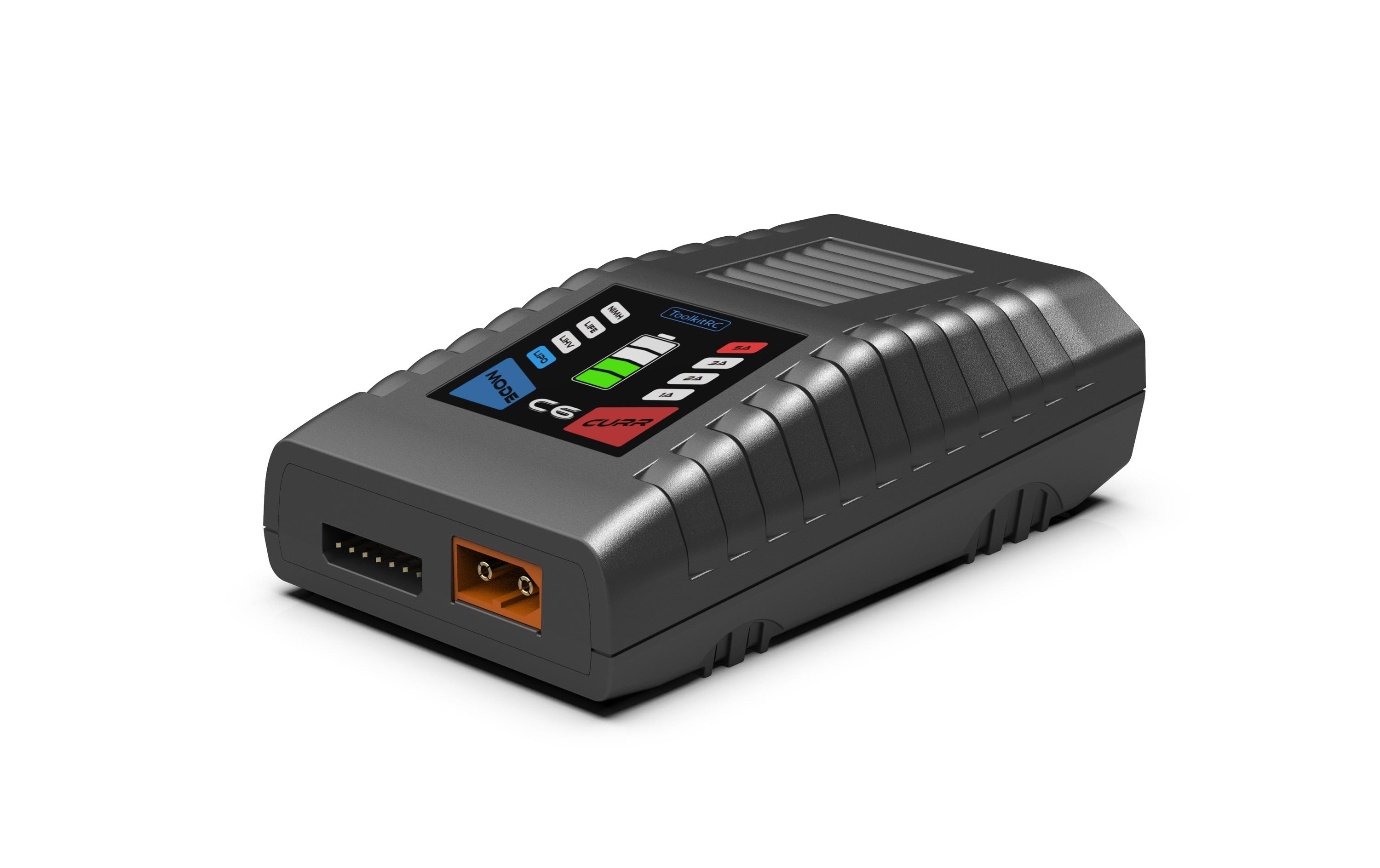 Ladegerät C6 AC 50W, 1-6SKompaktes Modellbau Ladegerät für 1-6S LiPo und 5-12 Zellen NiMH Akkus
