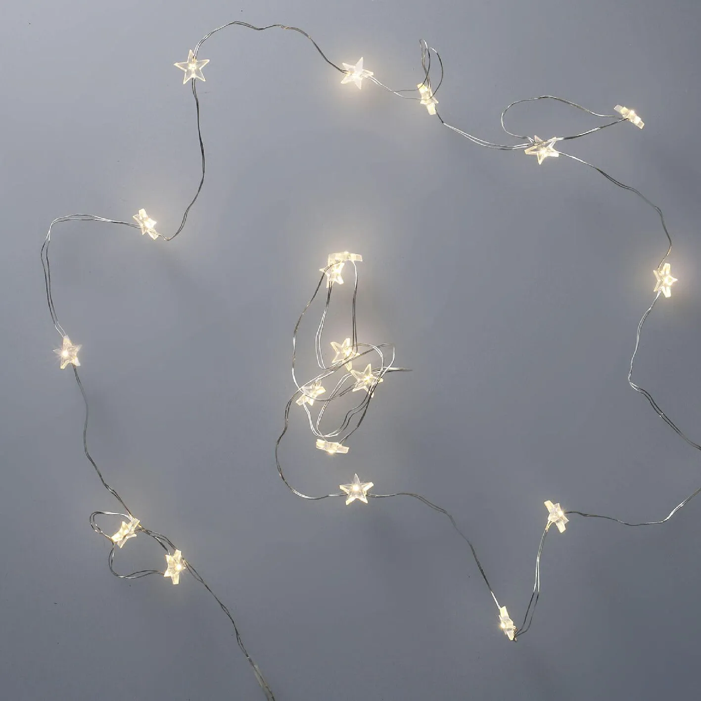 Lichterkette Sterne, Draht, 20er, 190 cm