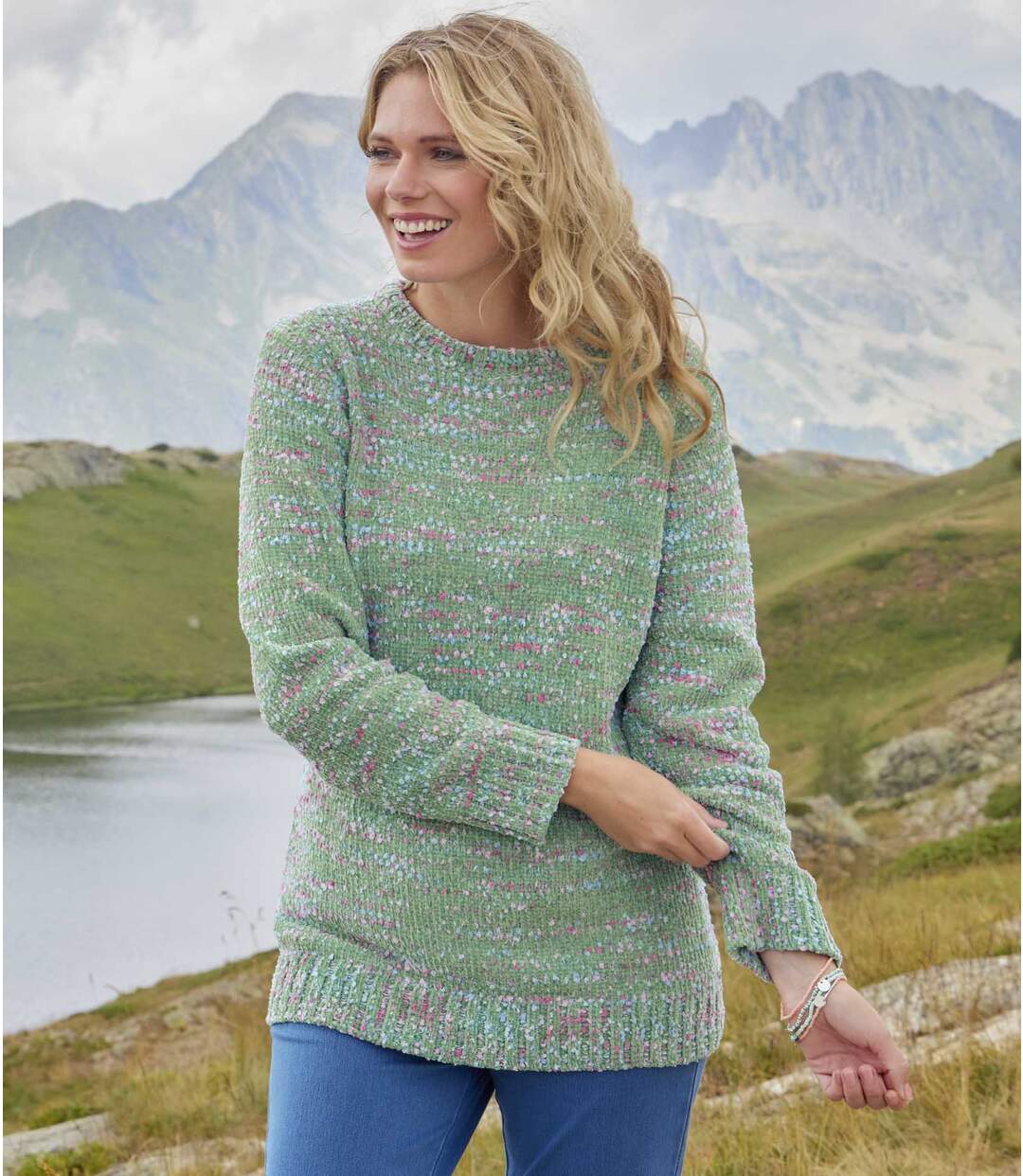 Pull Tricot Col Rond en Maille Chenille