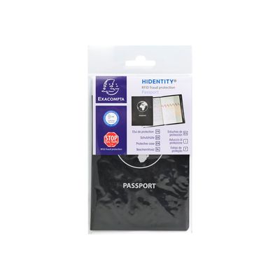 Exacompta Hidentity - Etui de protection de passeport - PVC - noir