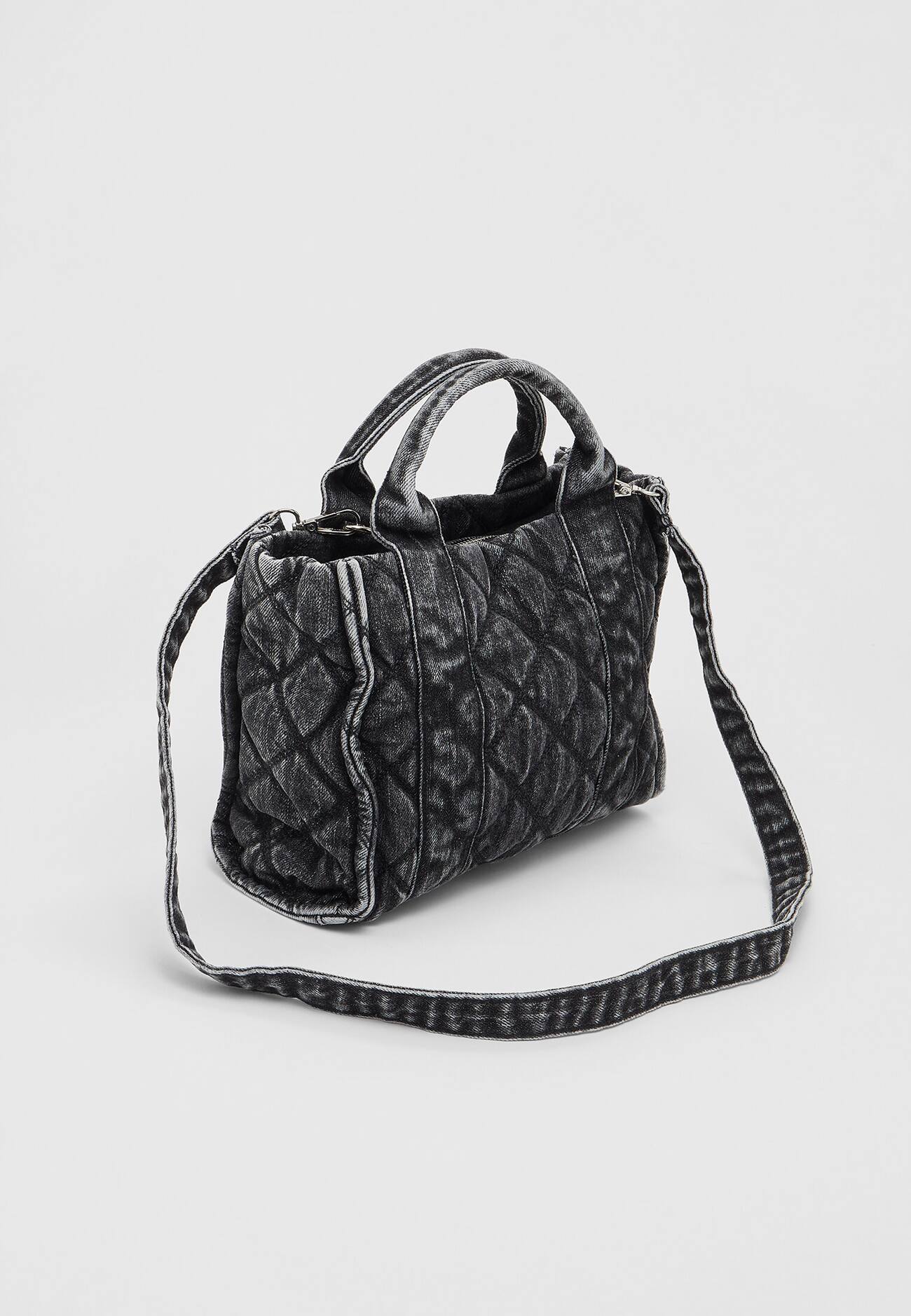 Bolsa de tecido jeans acolchoado