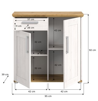 Kommode VERONA 90 x 88 cm Sibiu Lärche / Artisan Eiche NB