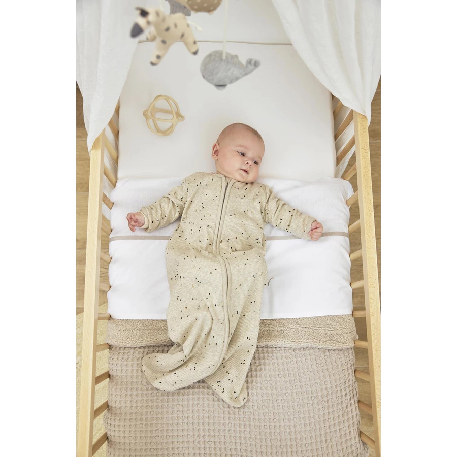 MEYCO Babyschlafsack mit Ärmeln Rib Mini Spot - Sand Melange