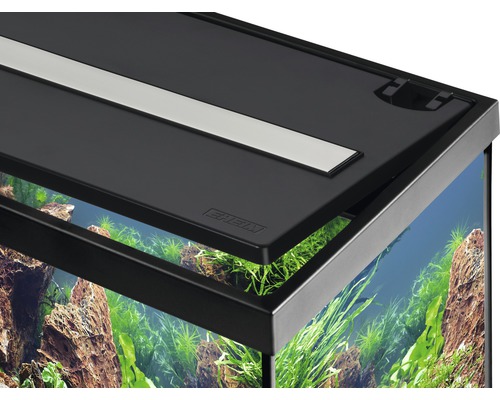 EHEIM aquastar 54 aquariumset met LED-verlichting, binnenfilter, verwarming, thermometer (zonder kast), zwart, ca. 54 L, 60 x 30 x 30 cm