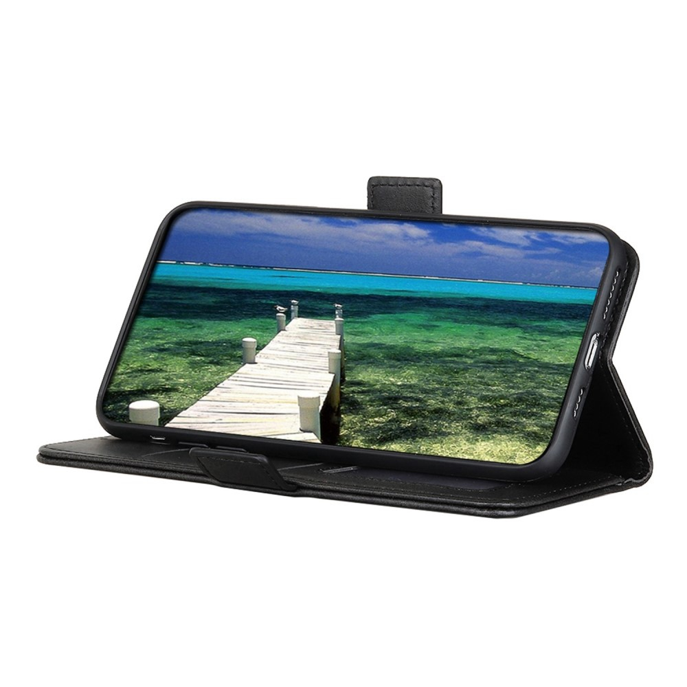 Samsung Galaxy S23 Ultra 5G Vintage Leder Tasche Flip Cover Fashion Design - Schwarz