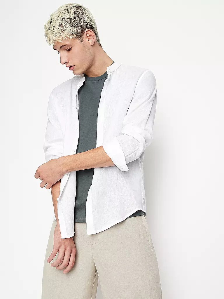 ARMANI EXCHANGE Leinenhemd weiss