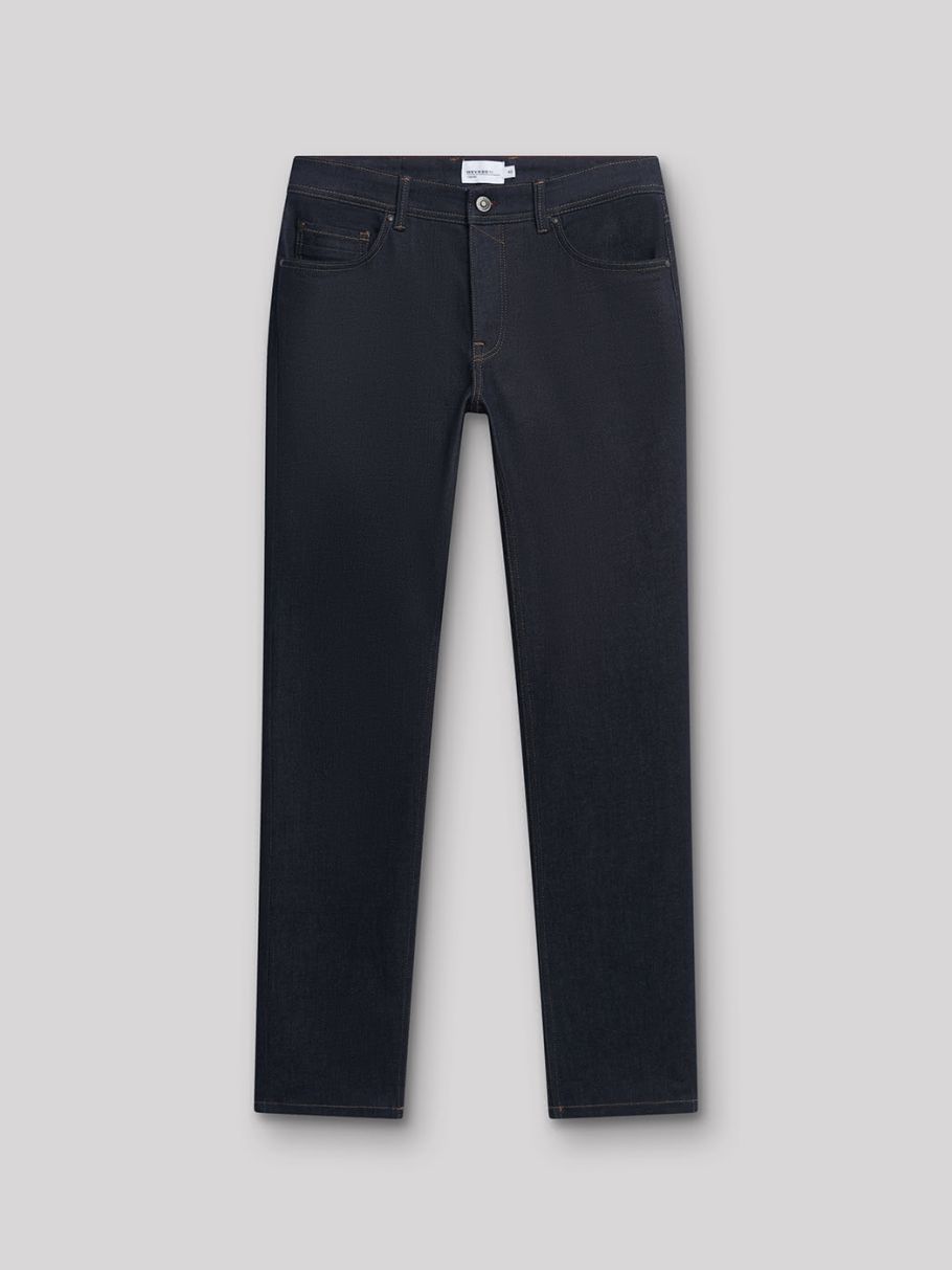 Jean regular en coton élasthane brut