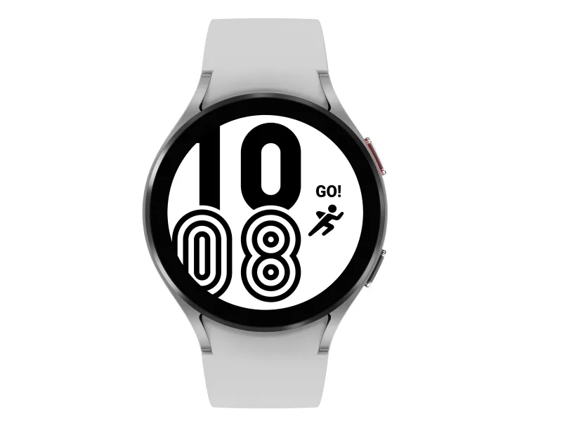 [OUTLET] - Samsung Galaxy Watch4 - 44 mm - sølv - smart ur med sportsbånd - hvid - display 1.36