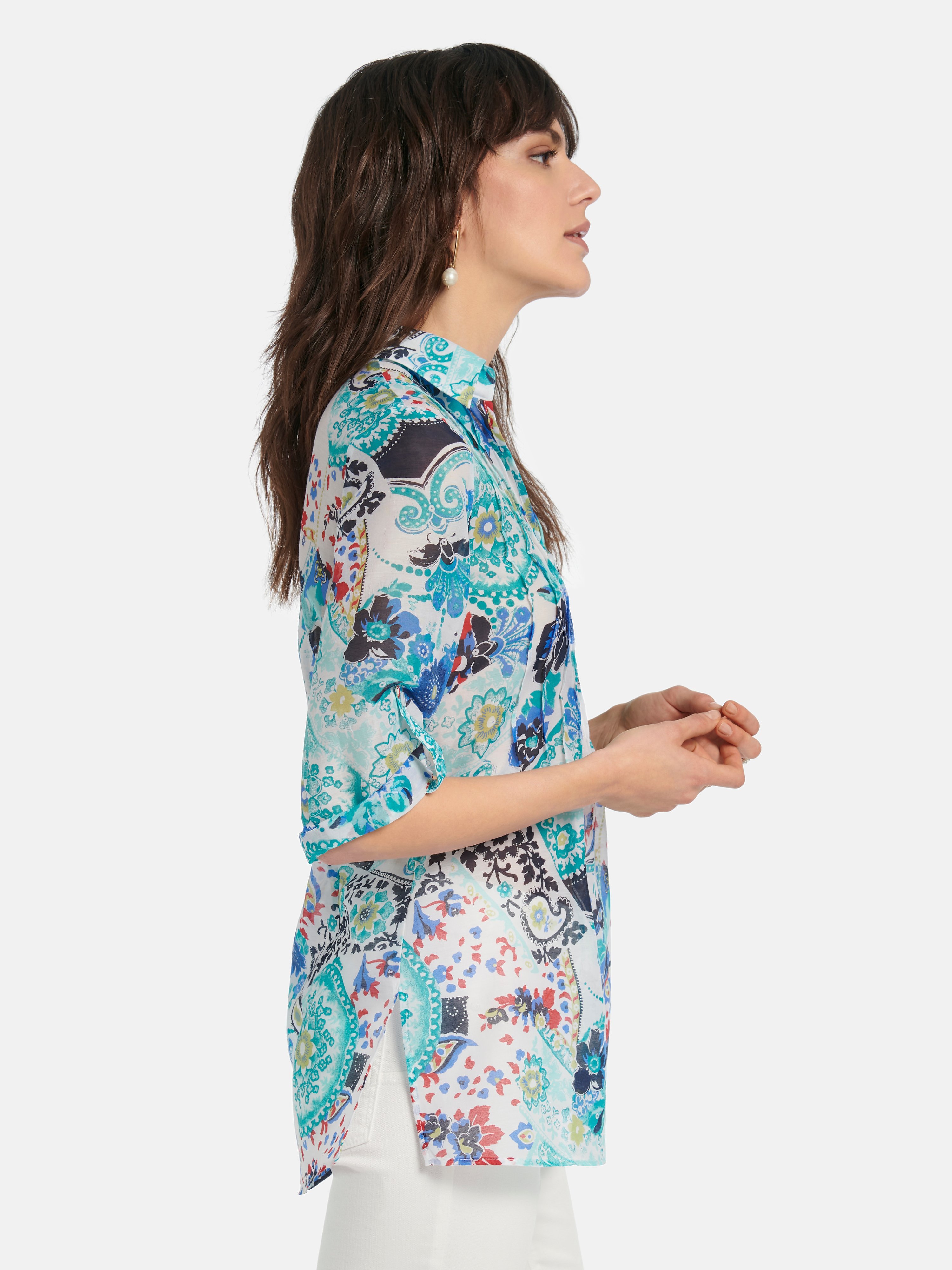 Tunika-Bluse mit 3/4 Arm