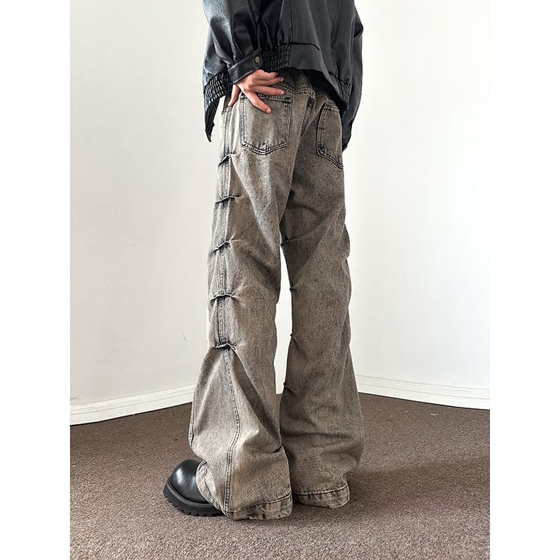 VEAZ - Mid Rise Gerimpelde Wassende Wijde Broek