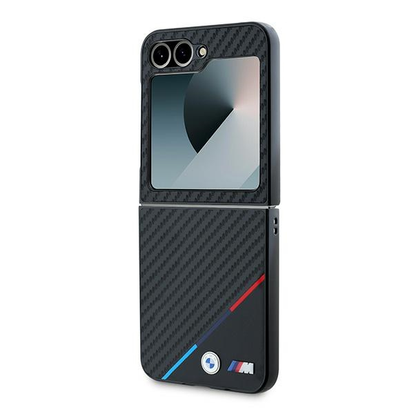 Samsung Galaxy Z Flip7 FE / Z Flip6 Hardcase Hülle Carbon Tricolor Line MagSafe-Modul (BMHCZF623PUDTK) - Schwarz