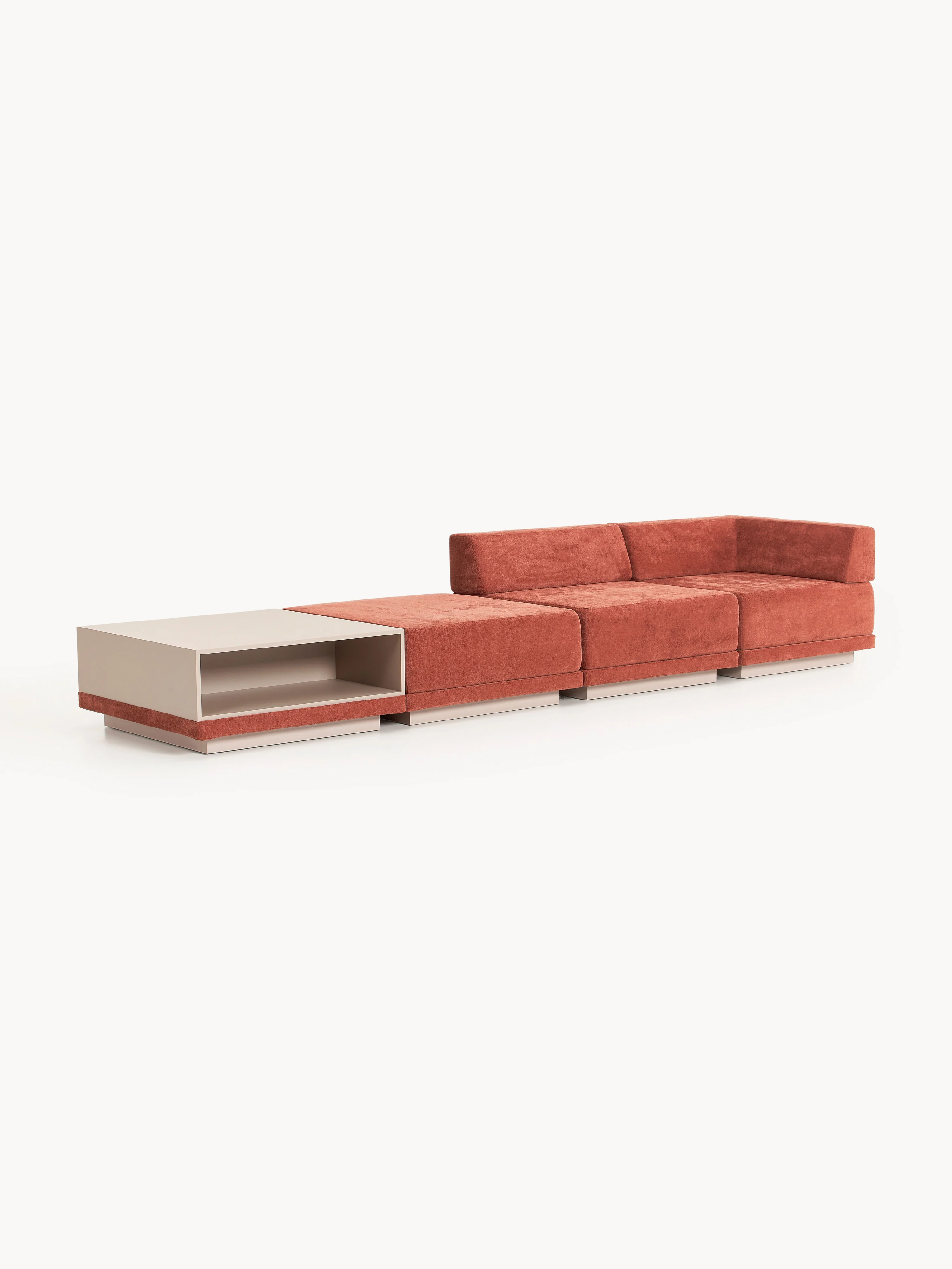 Modulaire bank Colin (4-zits) met salontafel & poef