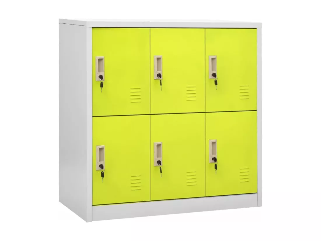 Armoire à casiers Gris clair et vert 90x45x92,5 cm Acier