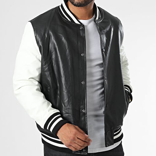 Veste Teddy Noir Blanc