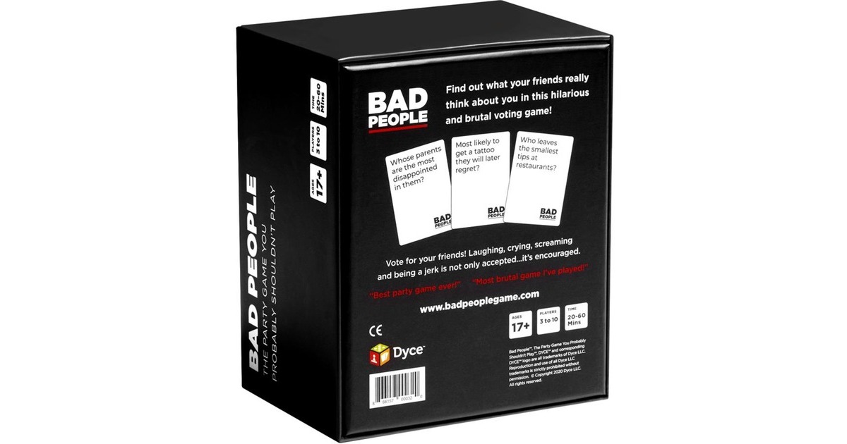 European Player NetworkBad People Partyspel  (Engels, 3 - 10 spelers, 20 - 60 minuten, Vanaf 17 jaar)