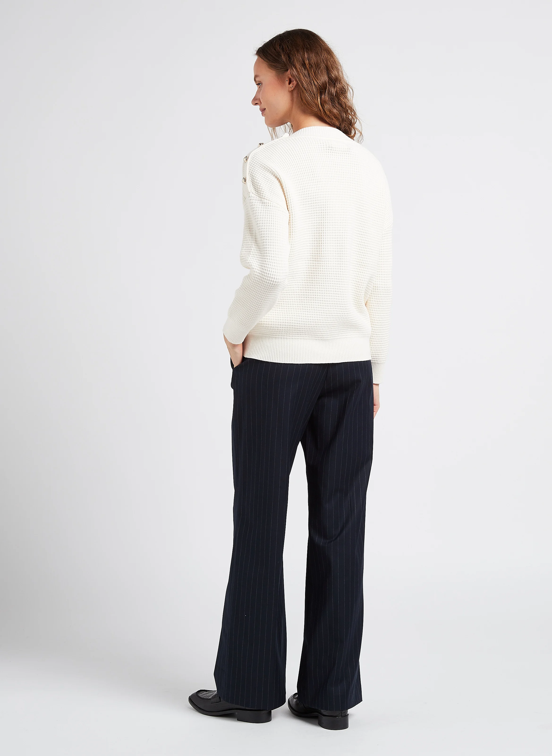 LAYLA - Pantalon taille haute large| Bleu
