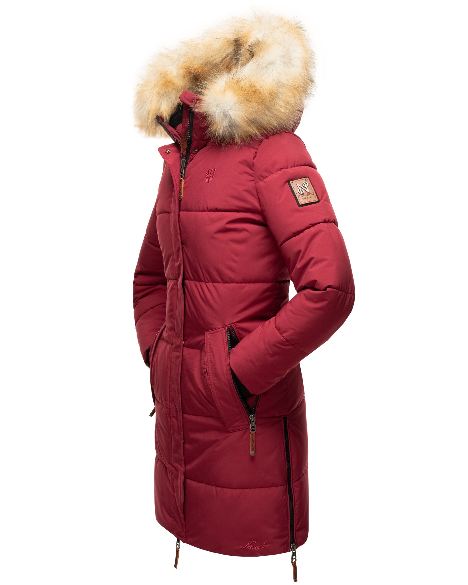 NAVAHOO Damen modischer Wintermantel Winter Steppmantel mit Kapuze Halina