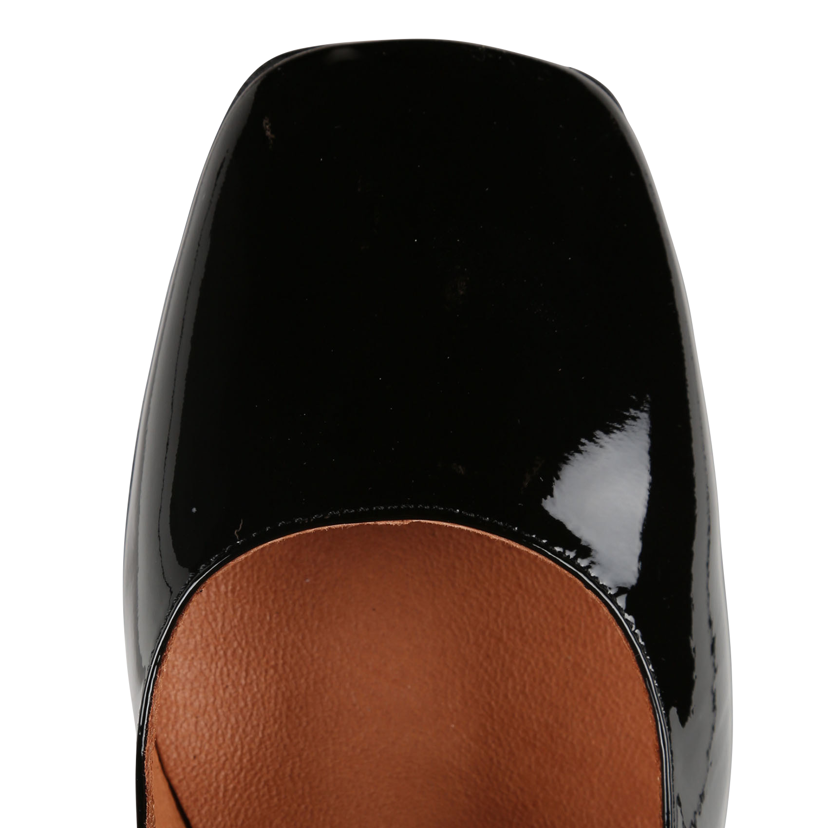 ALIENAR - Babies à talon en cuir vernis | Noir