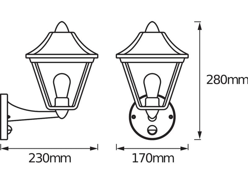 Ledvance Wandleuchte Endura Classic Tradition Up Sensor, E2 Leuchte zur Wandmontage