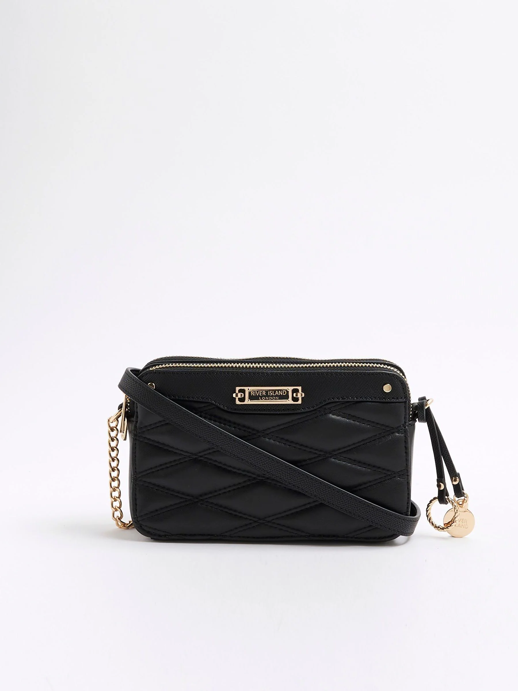 Zwart - River Island Quilted Soft Cross-Body Bag