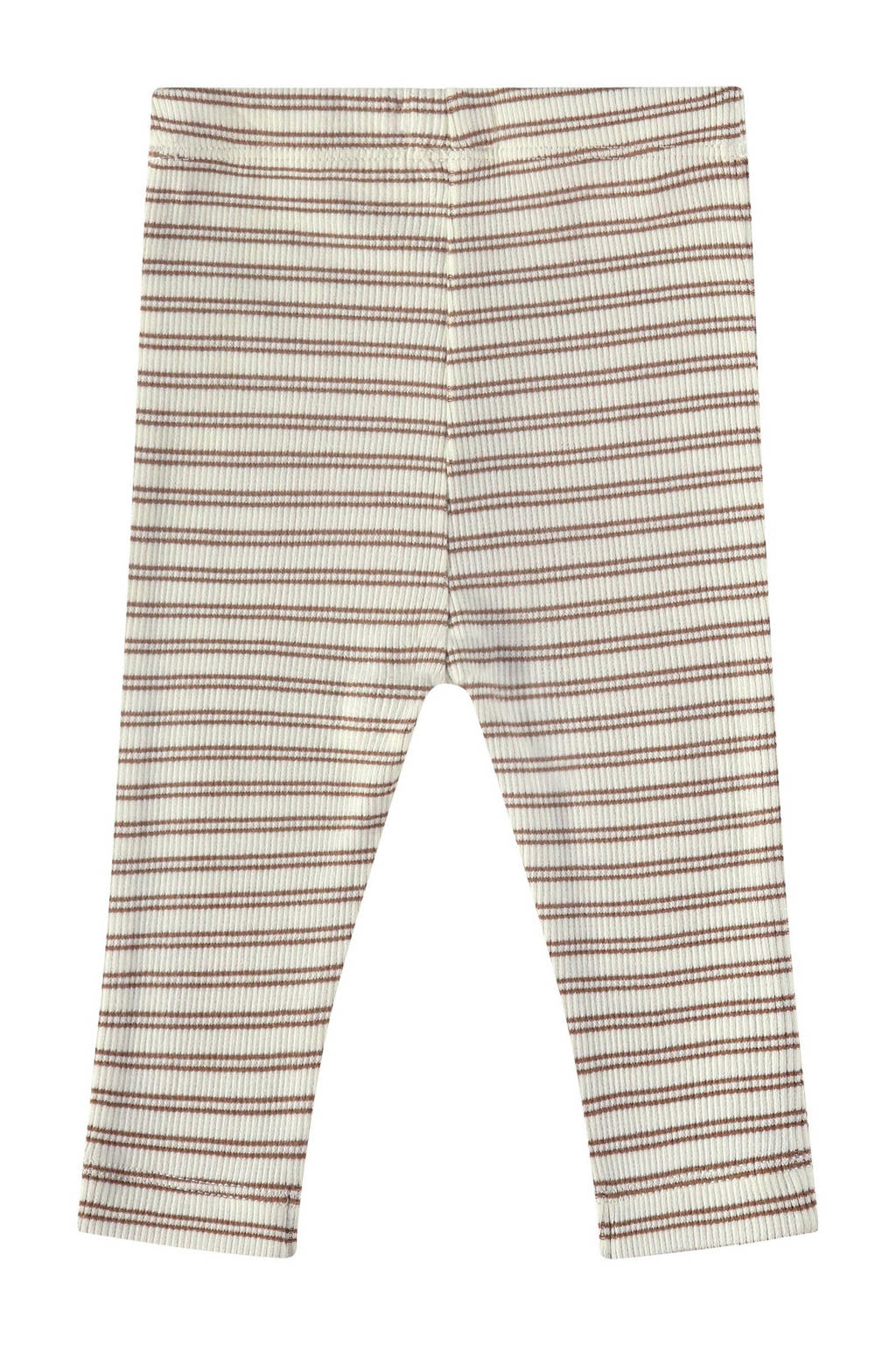 A Tiny Story baby gestreepte regular fit broek beige/ecru