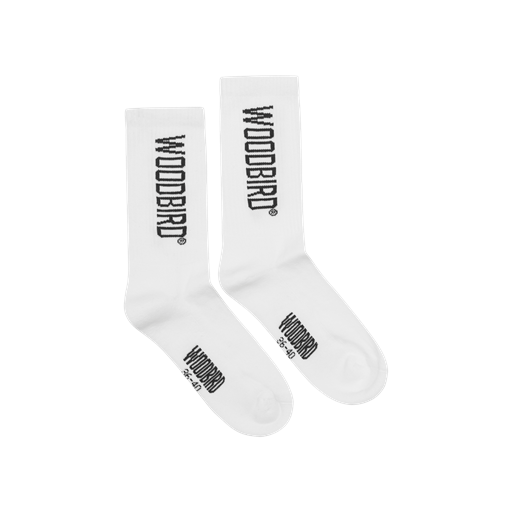 Woodbird Tennis Logo 2-pak Strømper, White-Black, 41-46