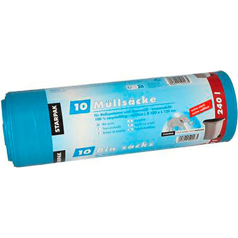 Sac poubelle LDPE, 240 litres, bleu