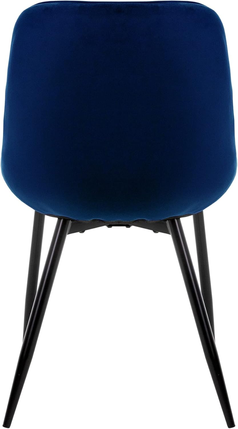 ML-Design 4er Set Esszimmerstühle Esszimmerstuhl mit Rücken- und Armlehnen, Dunkelblau, Samt Sitzfläche, Metallbeine, Küchenstühle Küchenstuhl Wohnzimmerstühle Wohnzimmerstuhl Polsterstuhl Stühle