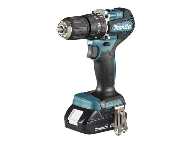 Makita DHP487RAJ - Hammerbor/skruemaskine - ledningfri - 2-hastigheders - nøgleløs borepatron 13 mm - 40 N·m - 2 batterier - 18 V