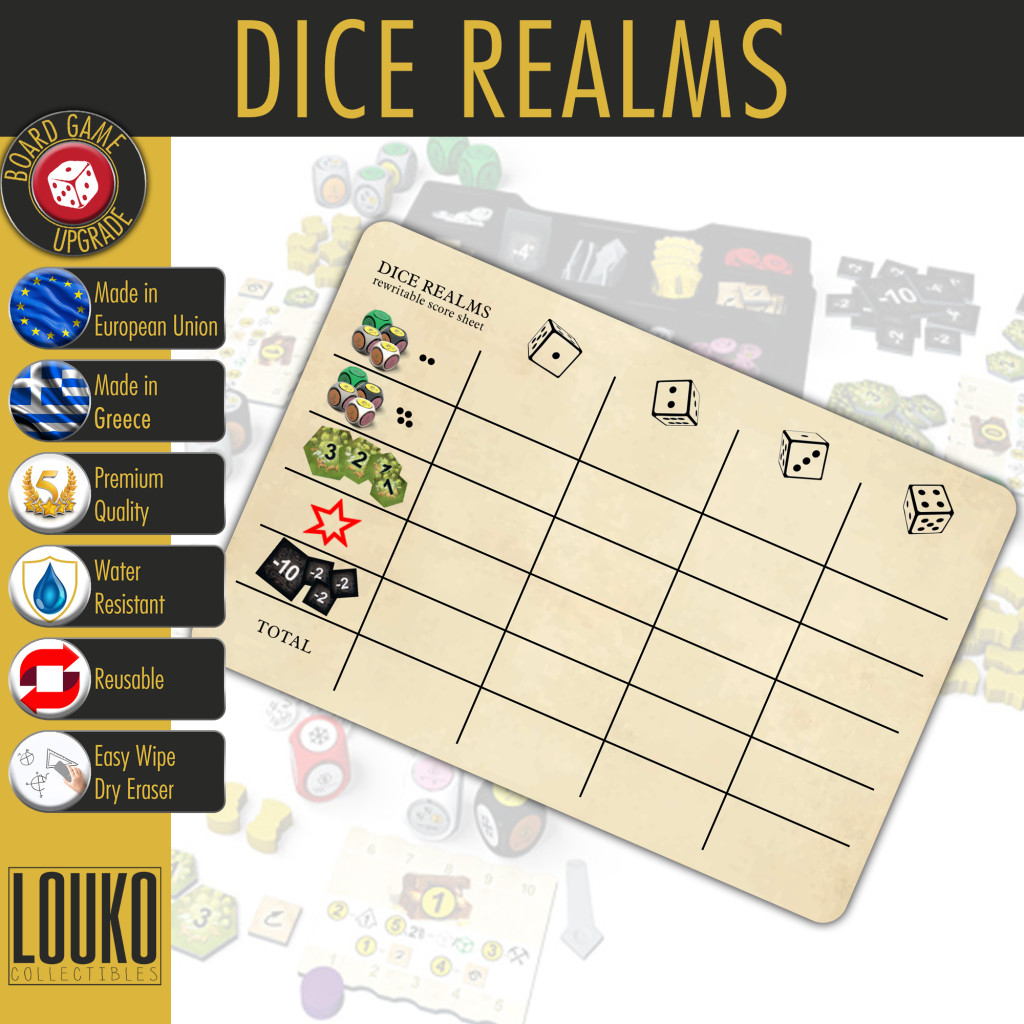 Dice Realms - Feuille de score réinscriptible