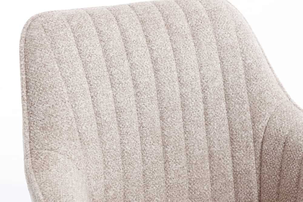 Design Stuhl LIVORNO beige Strukturstoff Massivholzbeine drehbar Auto-Return-Funktion