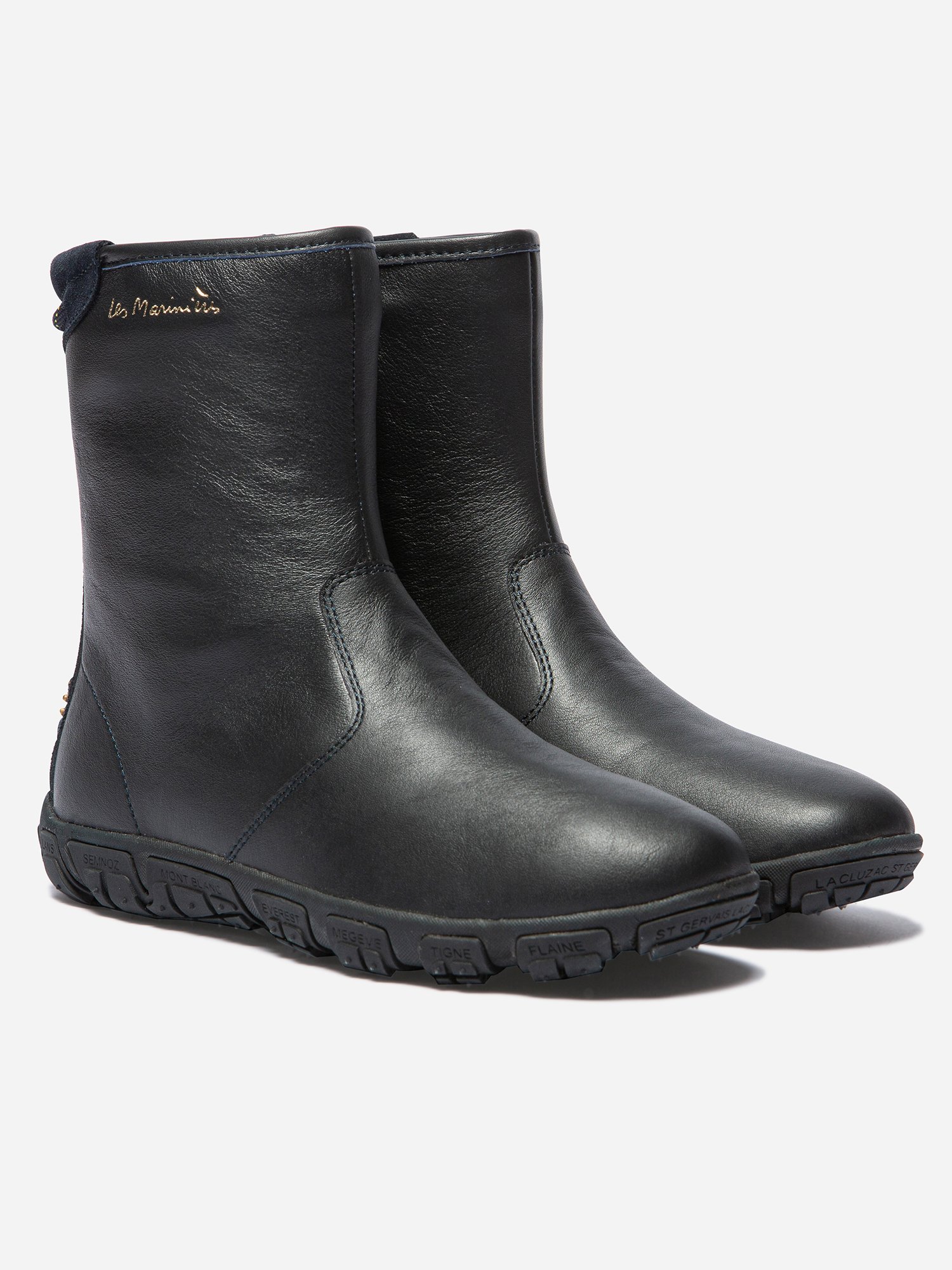 Boots Femme Confort Cuir Marine