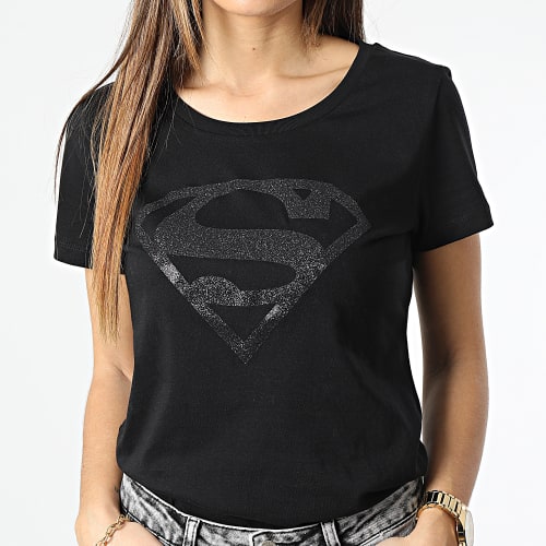 Tee Shirt Femme Glitter Logo Noir