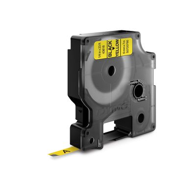 Dymo D1 - Ruban d'étiquettes auto-adhésives - 1 rouleau (6 mm x 7 m) - fond jaune écriture noire