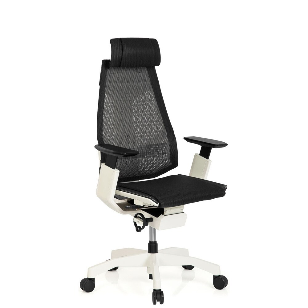 High End Bürostuhl GENIDIA PRO WHITE Netzstoff mit Armlehnen hjh OFFICE