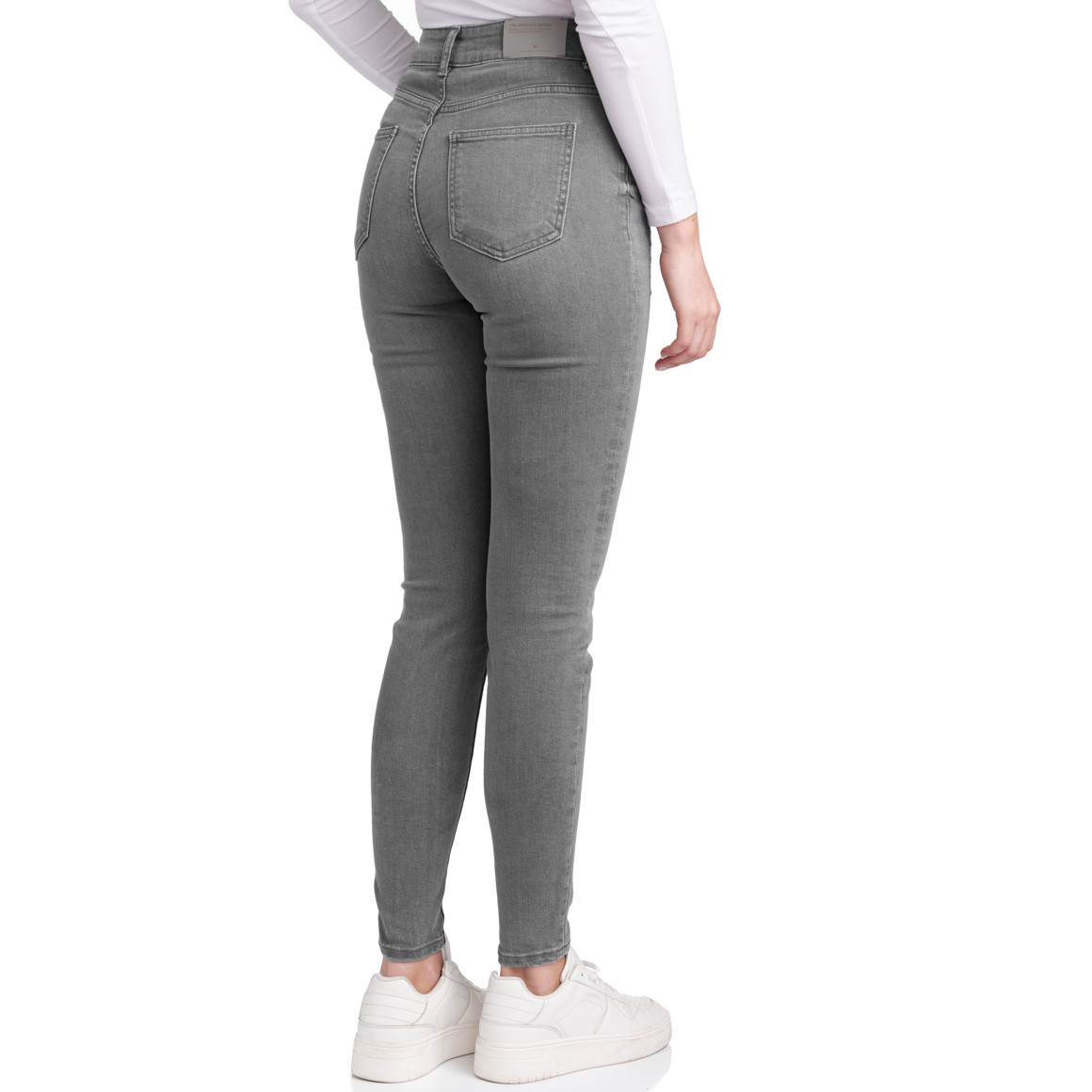 Jonas Nielsen Damen Skinny Jeans mit Used-Waschung hellgrau