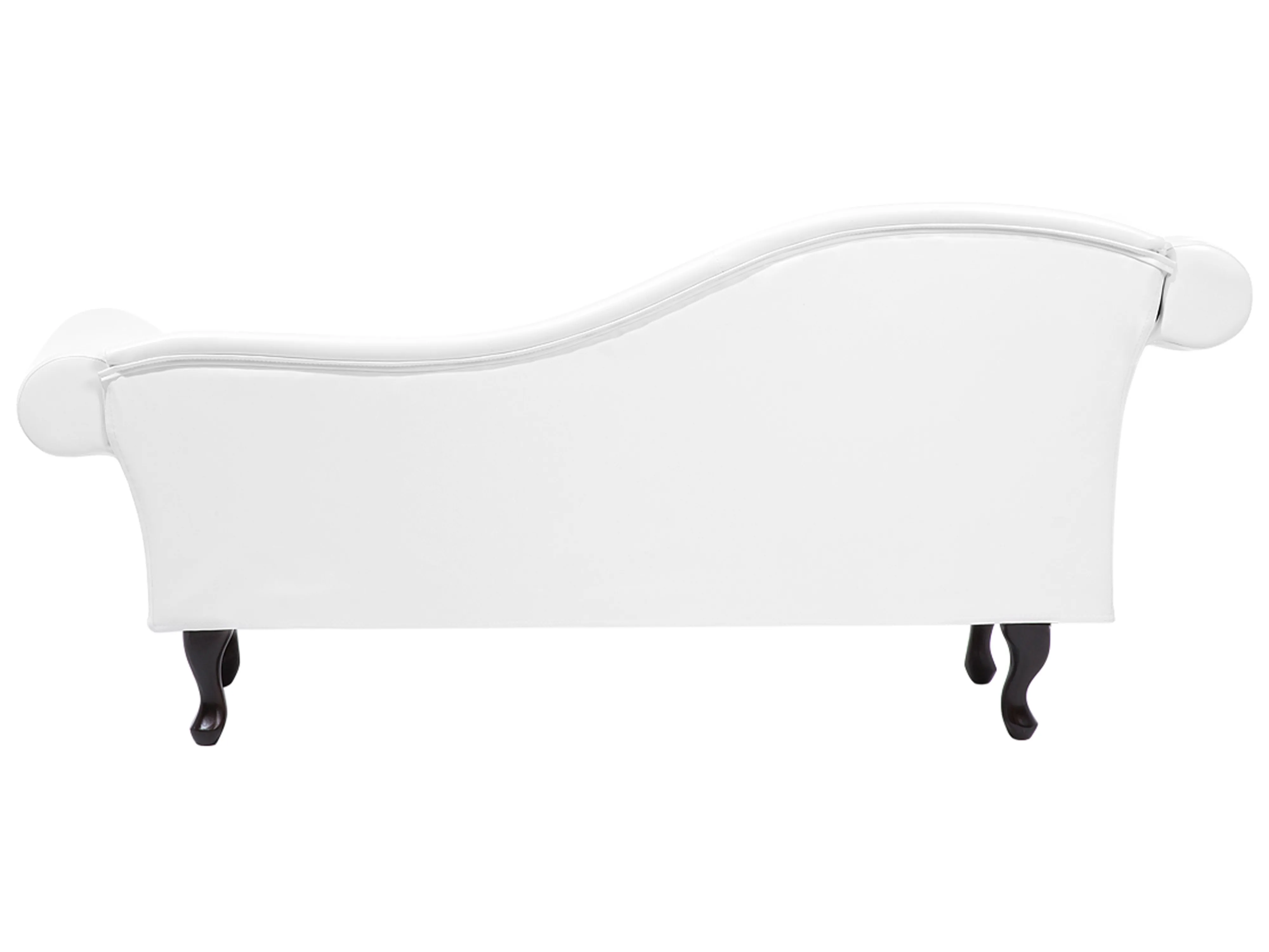 Linkszijdige chaise longue LATTES Kunstleer Wit