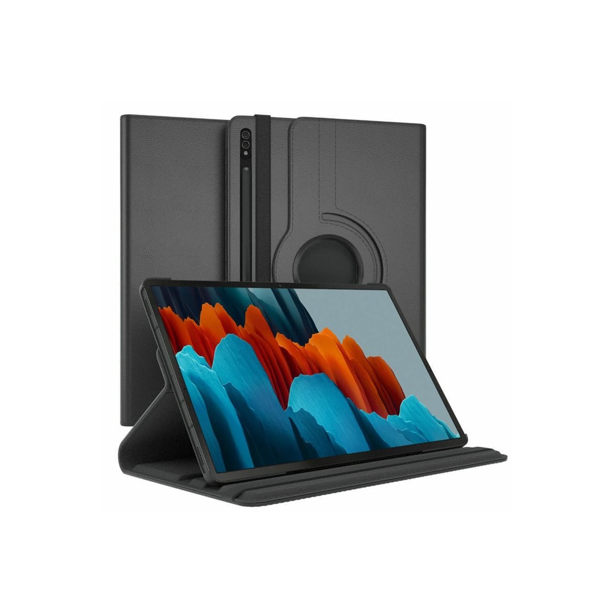 360° roterbar deksel Samsung Galaxy Tab S7 - Sort