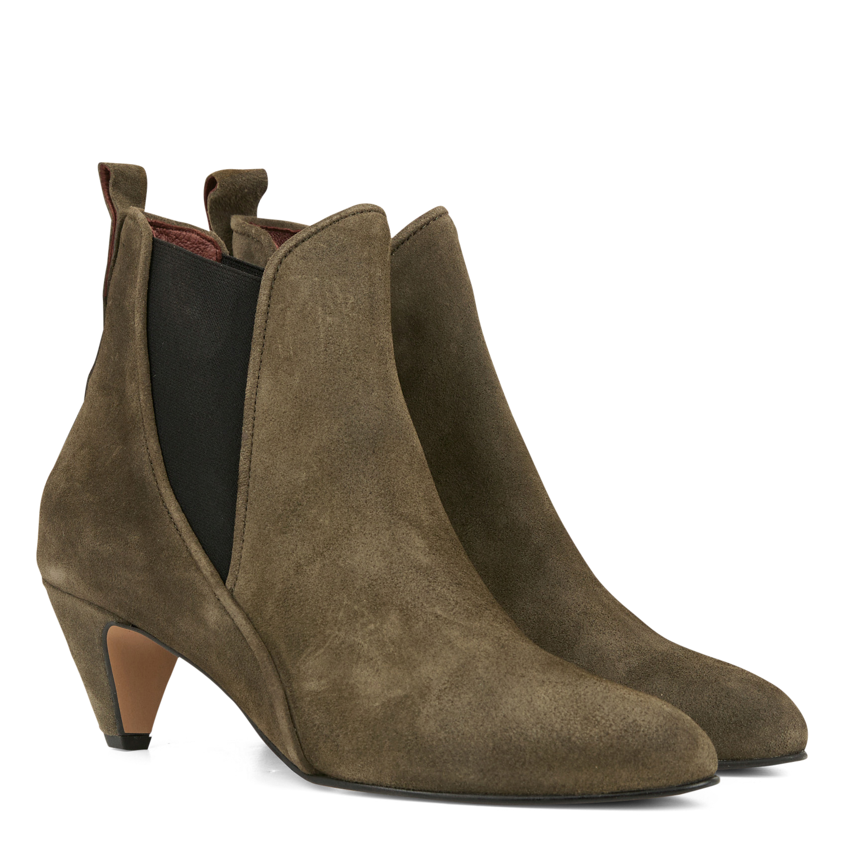 RIKLEY - Bottines à talon imprimé en cuir velours | Vert