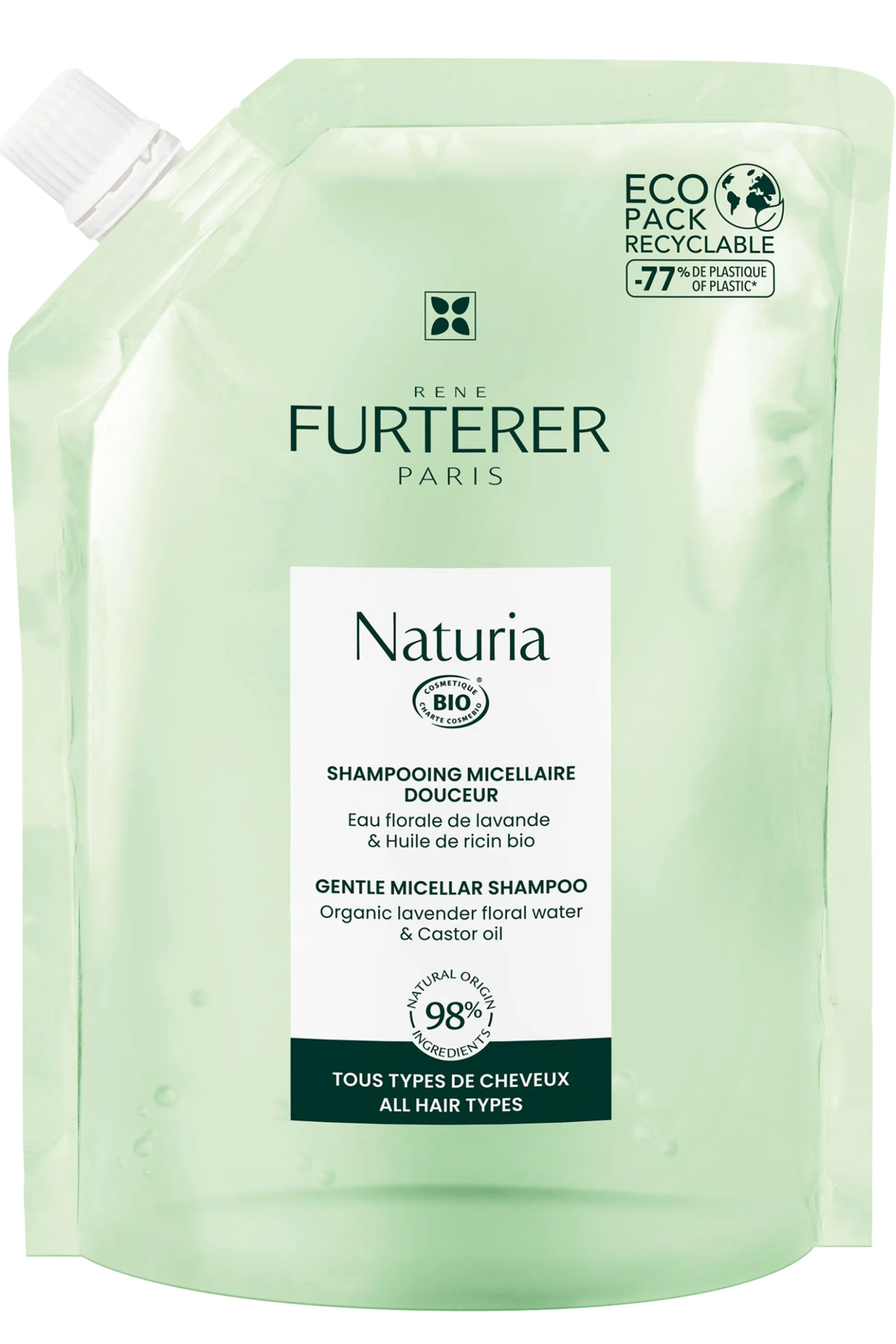 René Furterer Shampoing micellaire rechargeable ultra doux sans sulfates Naturia-200 ml