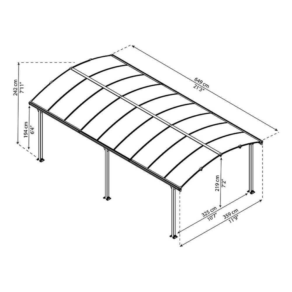 CARPORT CANOPIA ARCADIA 18,5M² BRONSE/GRÅ