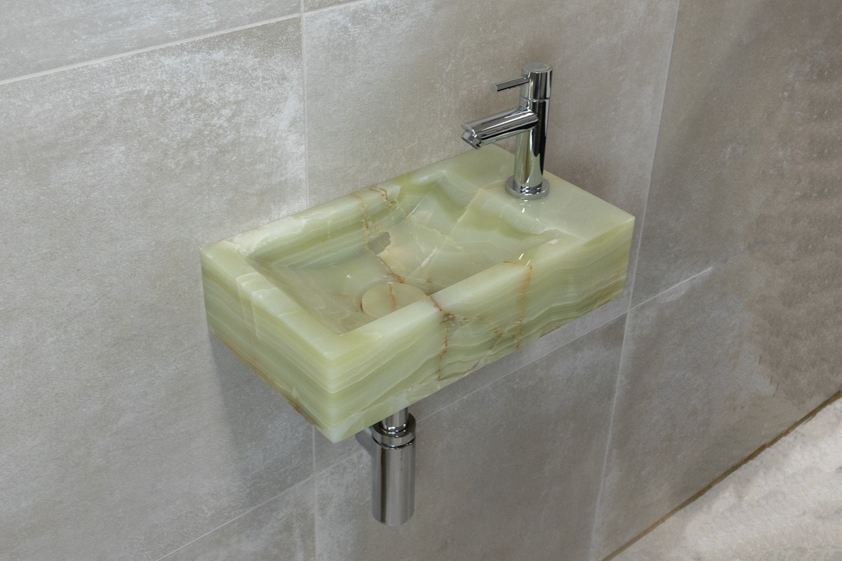 Saniclear Green Onyx fonteinset met rechte kraan in chroom