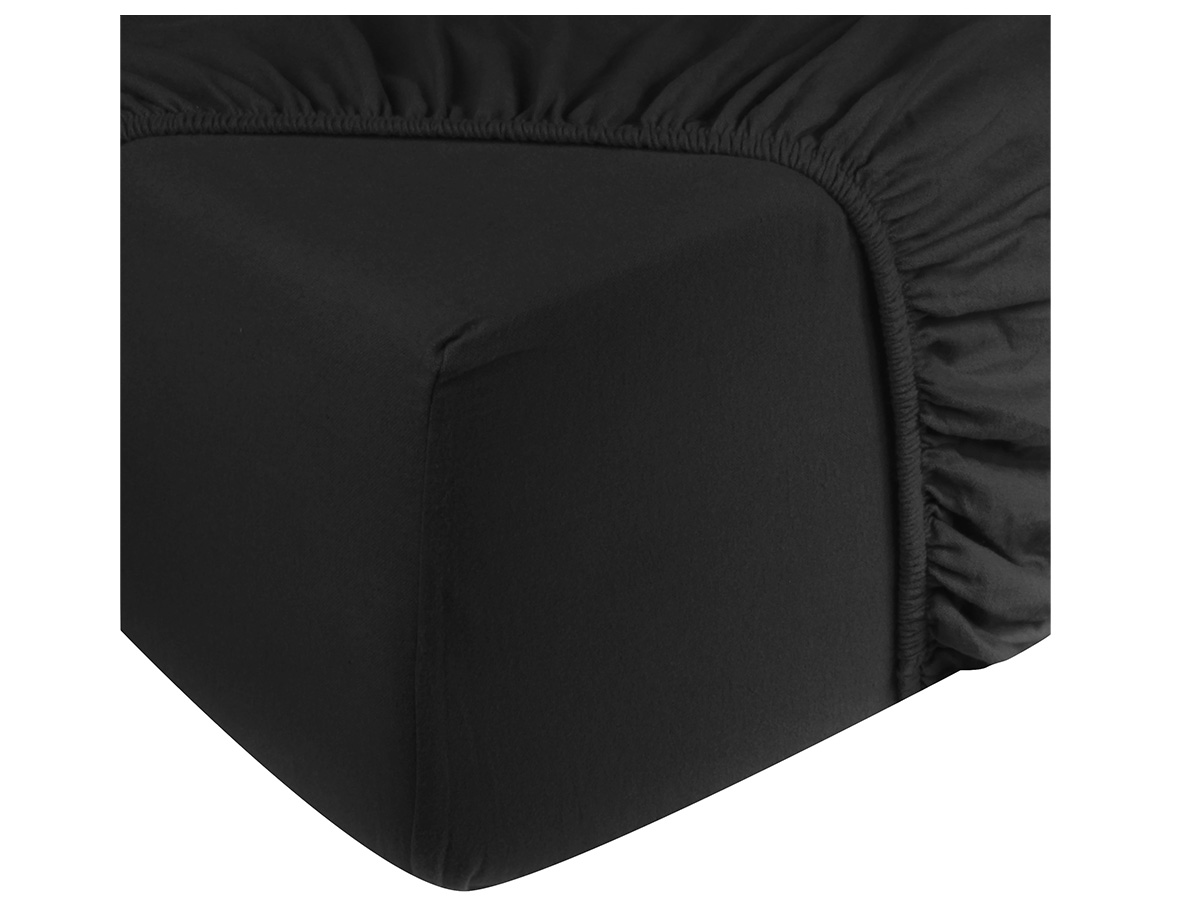 DoubleDry Jersey 140 x 200 cm hoeslaken - Black