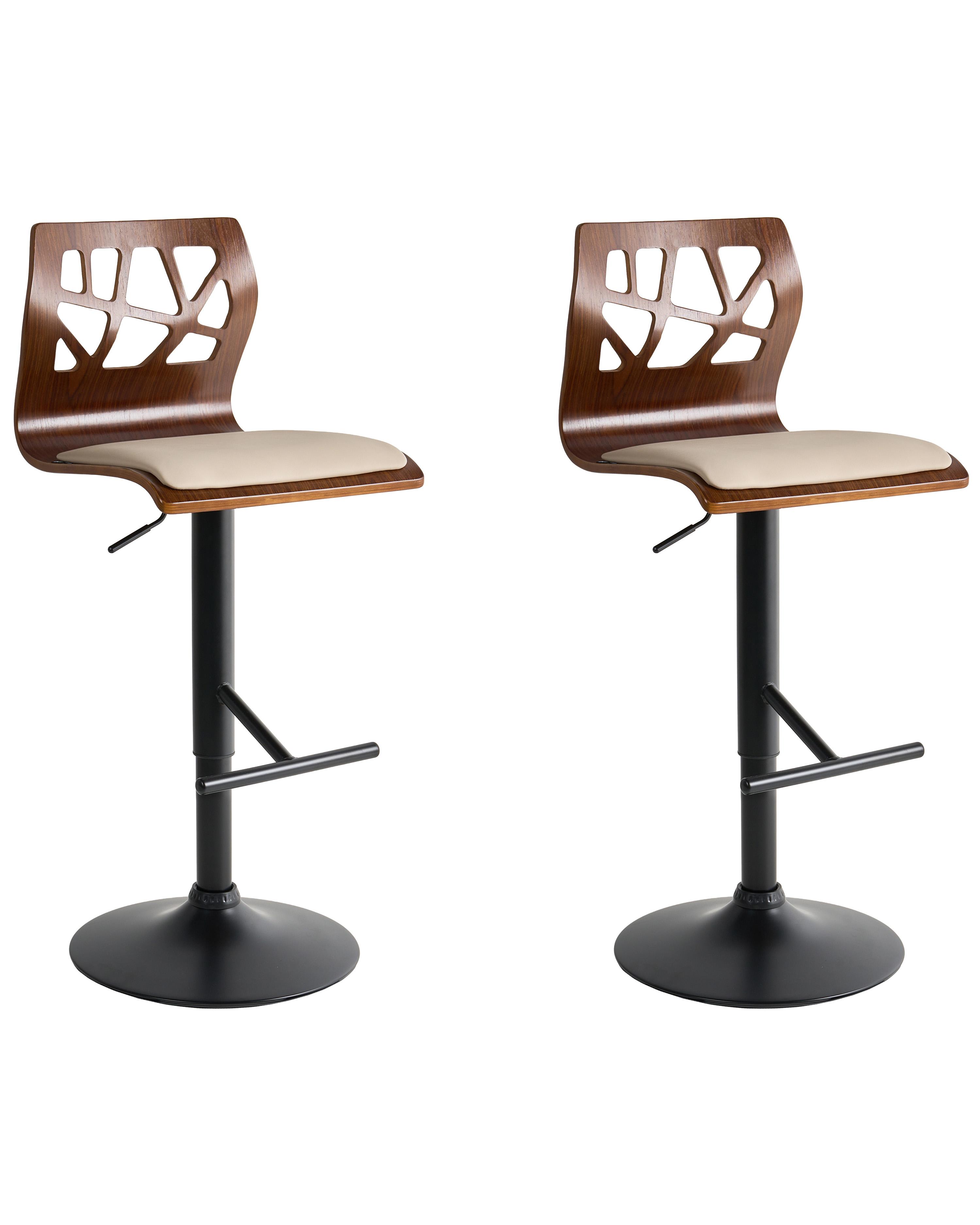 Set van 2 barstoelen PETERSBURG Kunstleer Zwart/beige