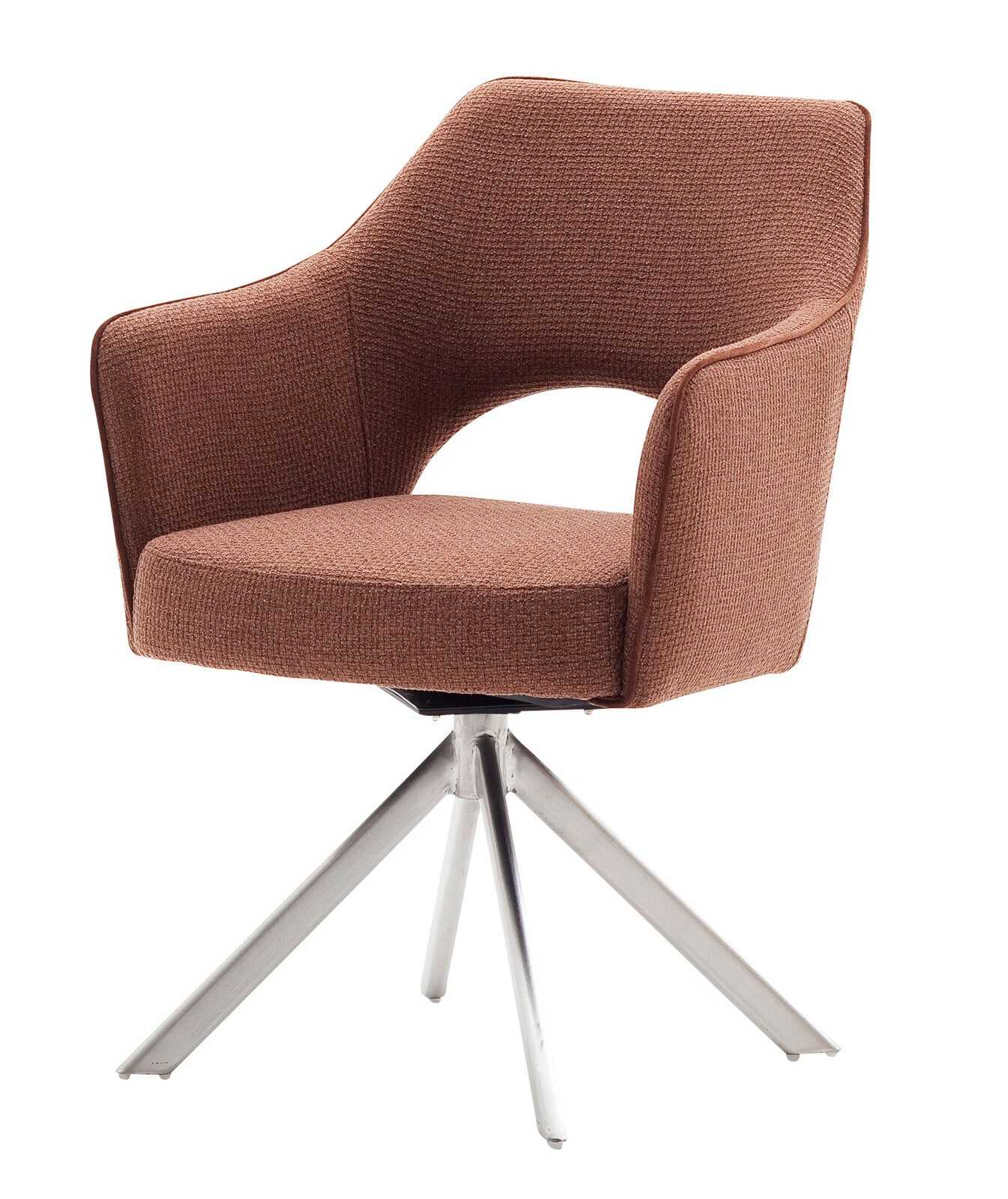 CASAVANTI Armlehnstuhl TONALA 2er Set rostbraun/ silberfarbig